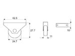 Колело ф25мм, H=28мм - еднопосочно - Image 3