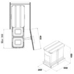Кош за отпадъци 2х12L S-2392 за врата 400мм STARAX - Image 3