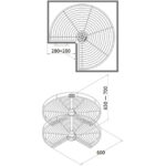 Механизъм за ъглов шкаф 3/4 ф60см S-3020 хром - Image 3