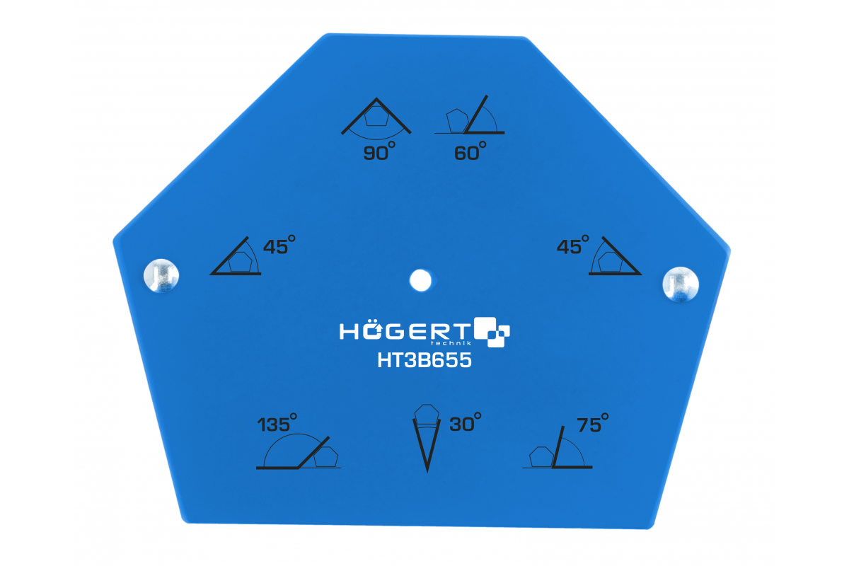 HT3B655 Магнит за заварки, ъгли 30°, 45°, 60°, 75°, 90°
и 135°, до 34кг товароносимост на магнита - Image 1